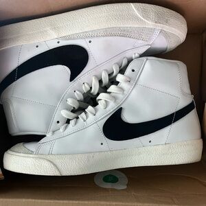Nike White and Black High-Top Sneakers